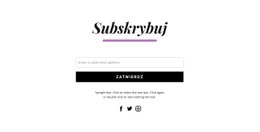 Subskrybuj Formularze I Ikony Społecznościowe Darmowy Szablon Strony Internetowej CSS