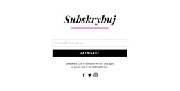 Subskrybuj Formularze I Ikony Społecznościowe – Szablon HTML