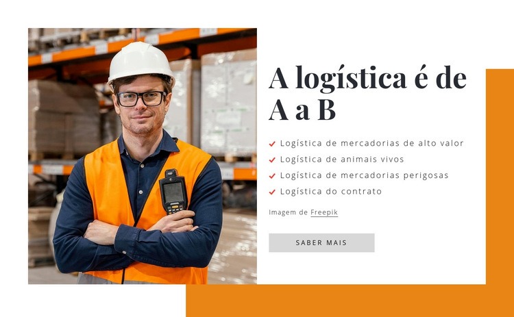 A logística é de A a B Construtor de sites HTML