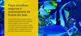 Design De Site Para Faça Escolhas Seguras E Sustentáveis De Frutos Do Mar