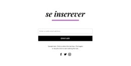 Formulário De Inscrição E Ícones Sociais #Css-Templates-Pt-Seo-One-Item-Suffix