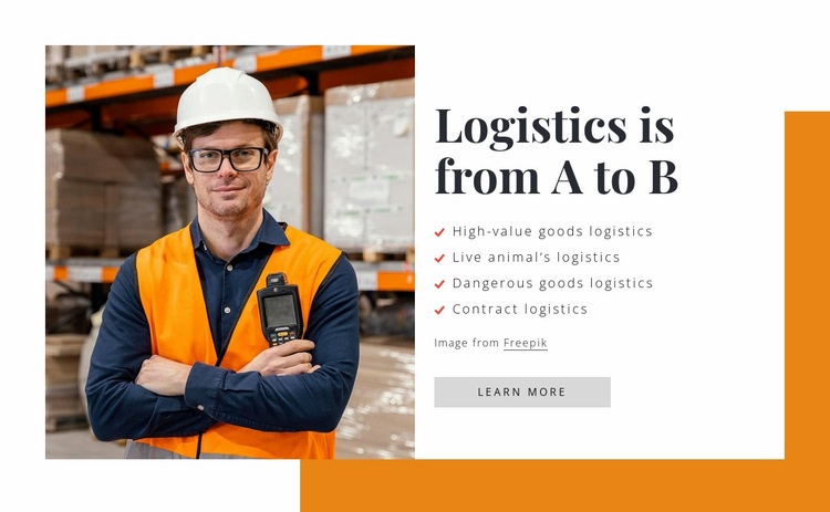 Logistik är från A till B Html webbplatsbyggare