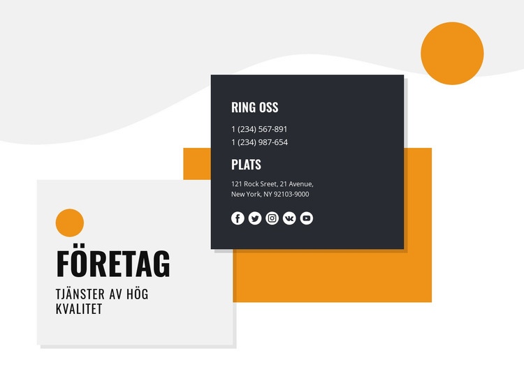 Kreativ kontakt oss blockera CSS -mall