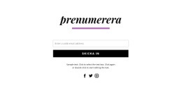 CSS-Mall För Prenumerera På Formulär Och Sociala Ikoner