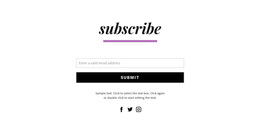 Subscribe Form And Social Icons - Website Design