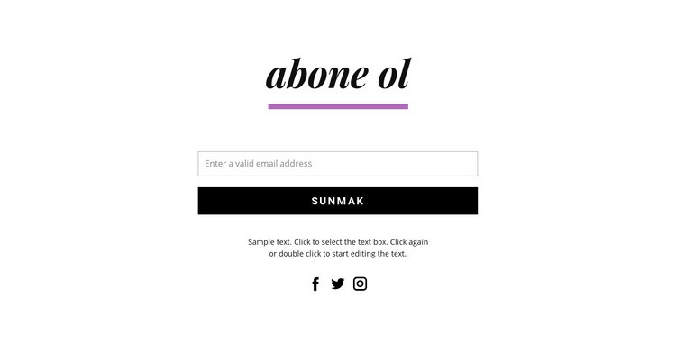 Abone formu ve sosyal simgeler HTML5 Şablonu