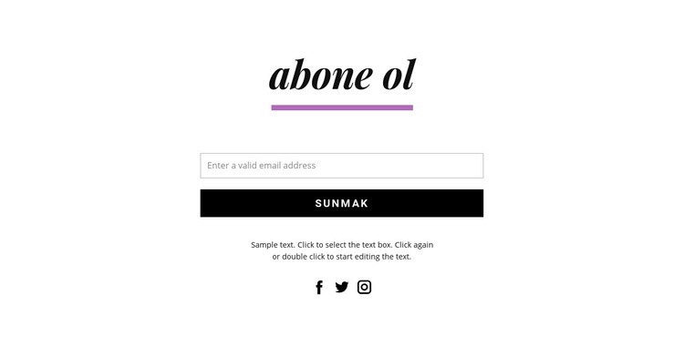 Abone formu ve sosyal simgeler Web Sitesi Oluşturucu Şablonları