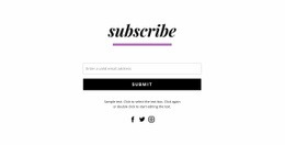 Subscribe Form And Social Icons - Free Download Web Page Design