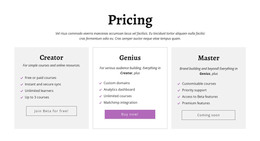 Creator Ad Other Pricing Plans - Easy-To-Use WordPress Theme