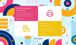 Características En Cuadrícula - Plantilla De Creación De Sitios Web