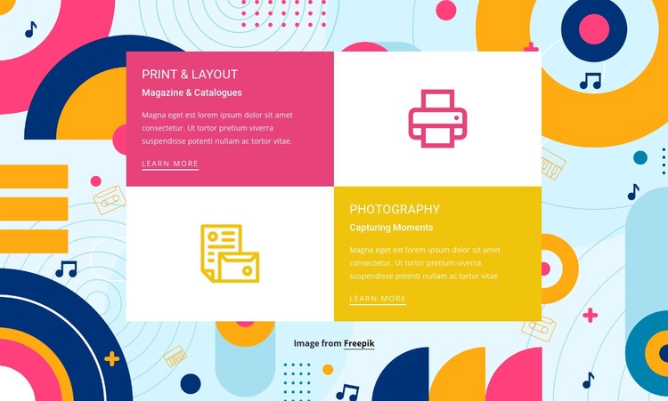 Features in grid Homepage Design