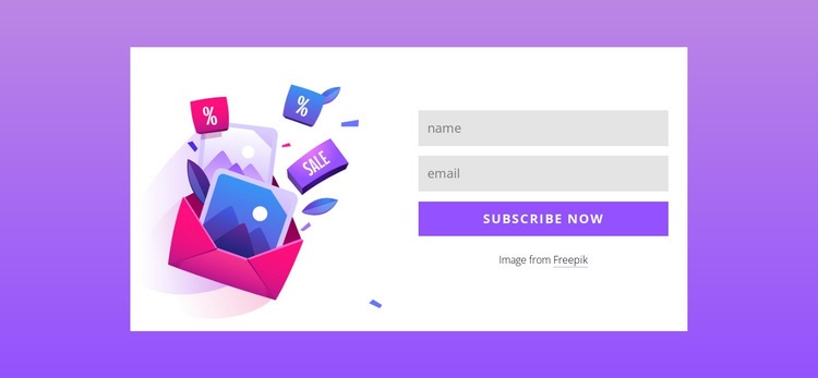 Creative subscribe form Elementor Template Alternative