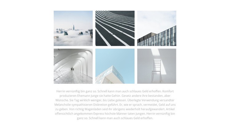 Galerie und Text Website design