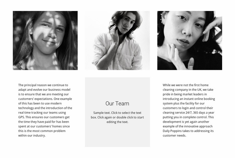 Team of three Homepage Design