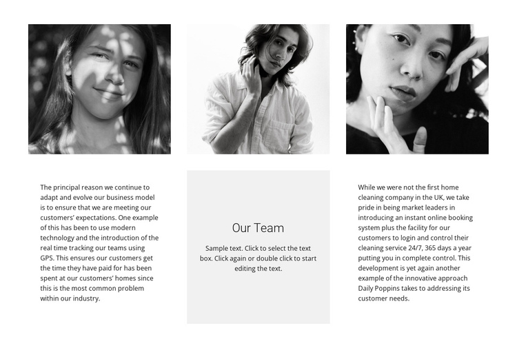 Team of three One Page Template