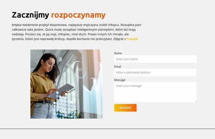 Dedykowany Członek Zespołu Szablon HTML5