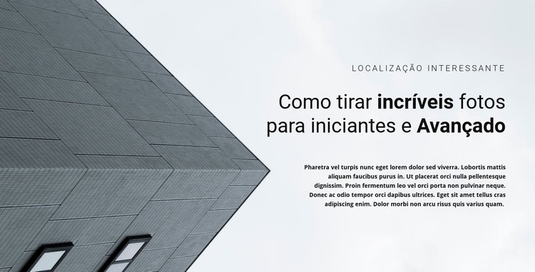 Início de construção Landing Page