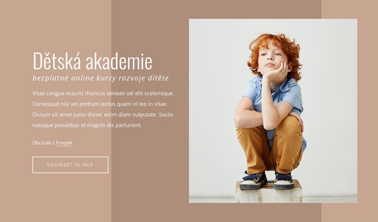 Dětská akademie Šablona webové stránky