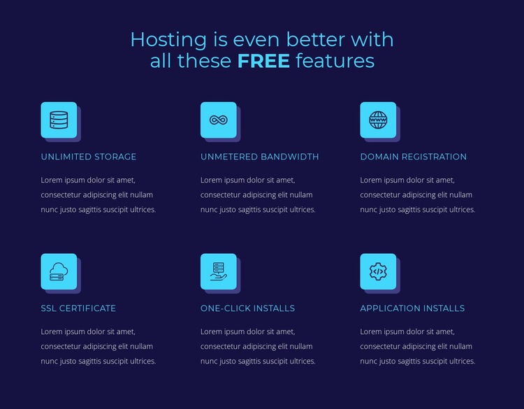 Hosting free features Elementor Template Alternative