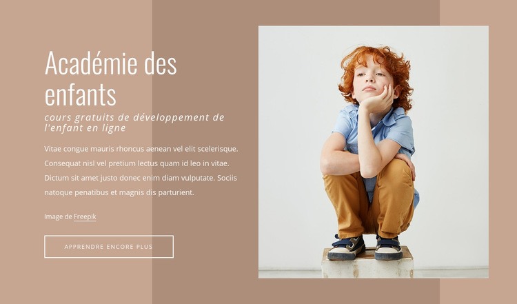 Académie des enfants Maquette de site Web