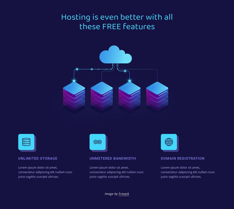 Hosting features Homepage Design