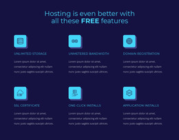 Hosting Free Features - Bootstrap Template