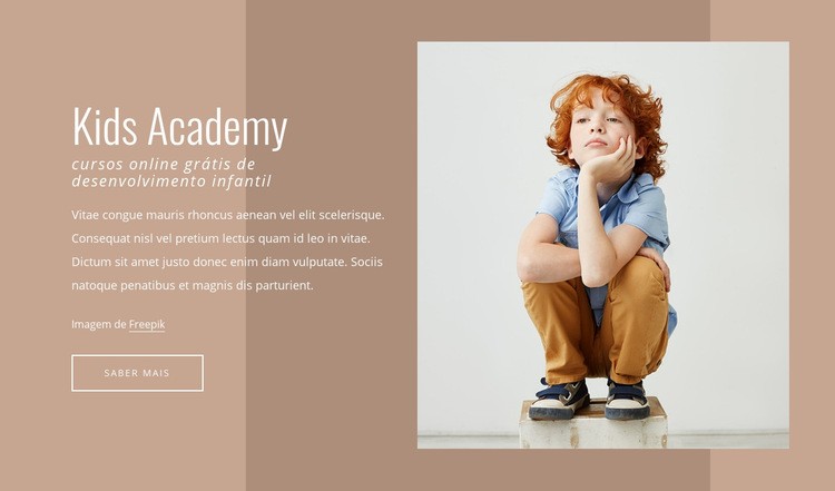 Academia infantil Modelo de uma página