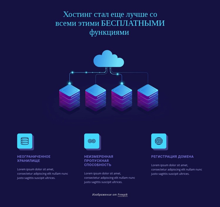 Возможности хостинга Целевая страница