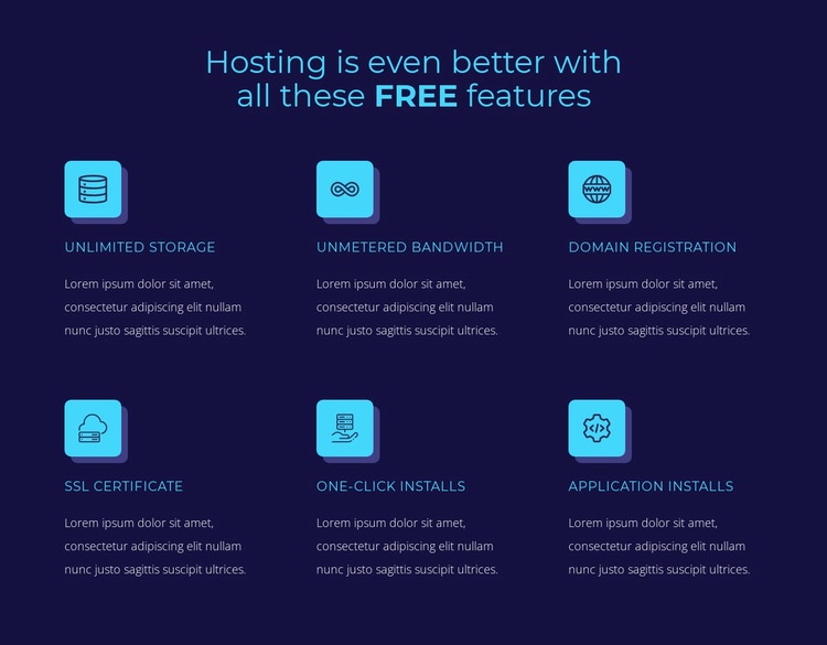 Hosting free features Squarespace Template Alternative