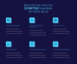 Ücretsiz Özellikler Barındırma - HTML5 Duyarlı Şablon