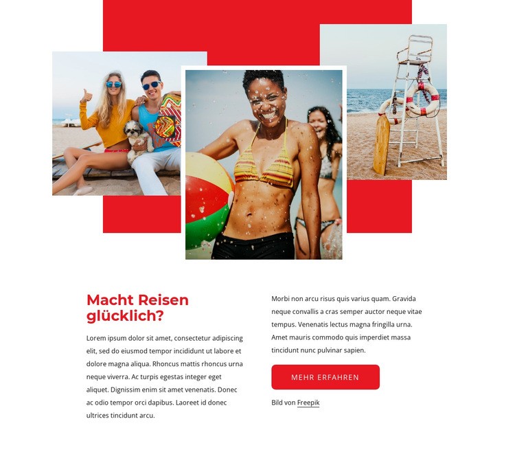 Reiseerfahrung Website design