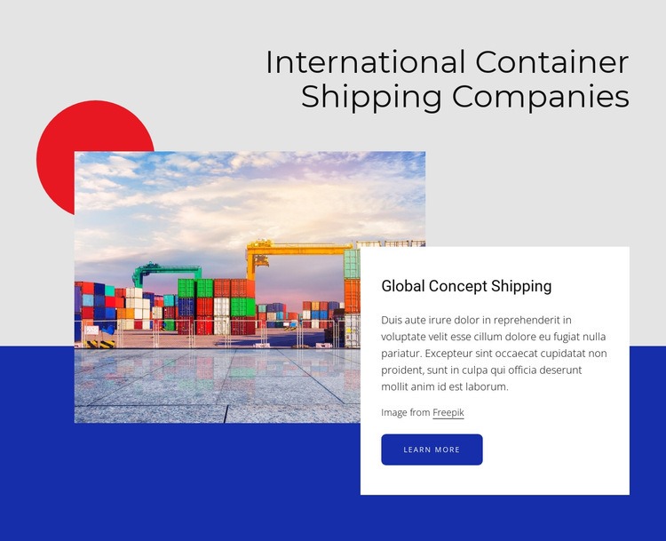 International container shipping companies Elementor Template Alternative