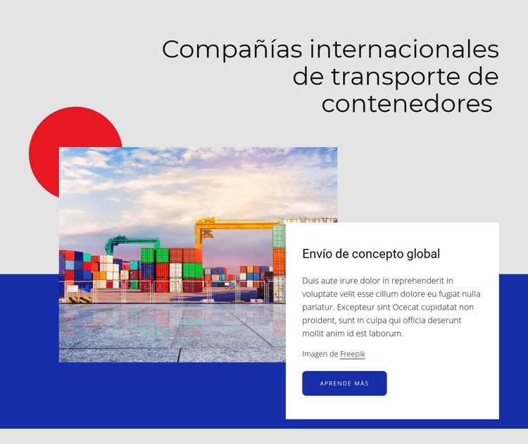 Compañías navieras internacionales de contenedores Plantillas de creación de sitios web
