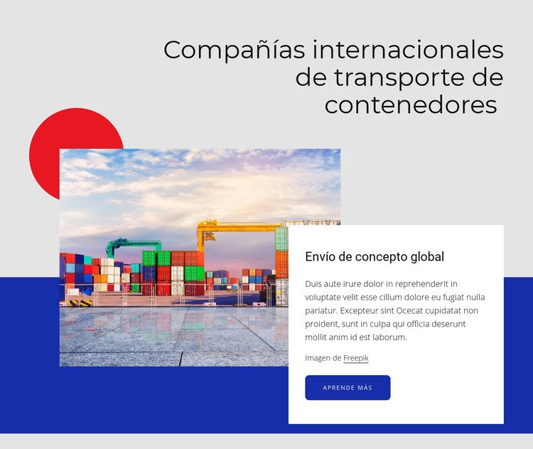Compañías navieras internacionales de contenedores Plantilla HTML5