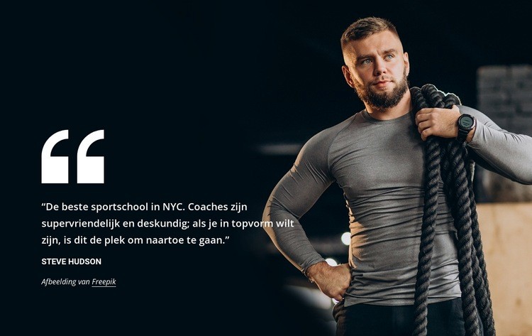 Crossfit sportschool citaat Website mockup