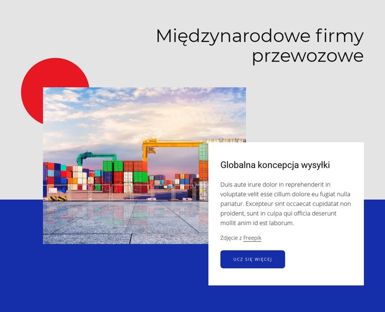 Międzynarodowe firmy przewozowe kontenerowe Szablony do tworzenia witryn internetowych