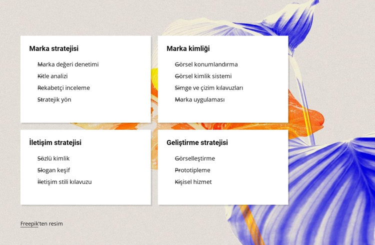 Marka stratejisi Web Sitesi Şablonu