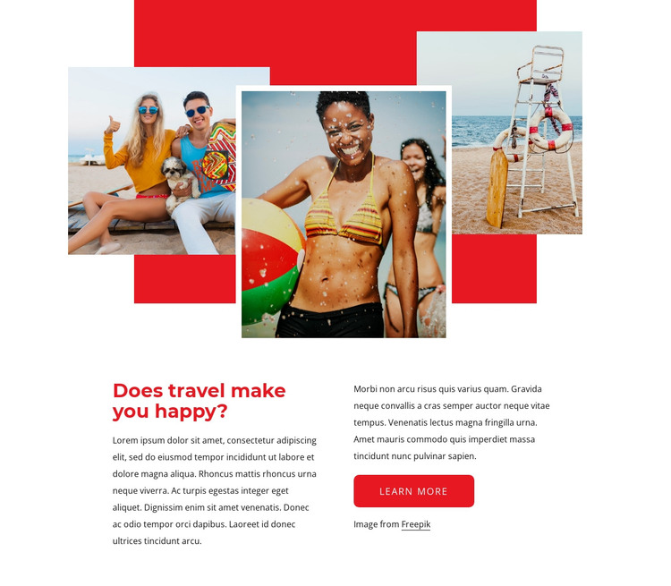 Travelling experience Web Design