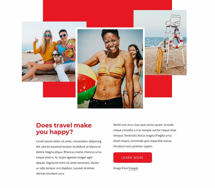 Travelling experience Web Page Design