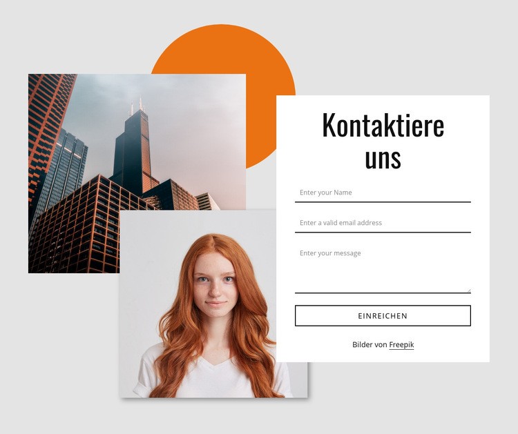 Kontaktformular mit Bildern HTML Website Builder