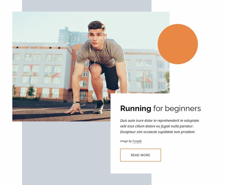 Running courses for beginners Homepage Design
