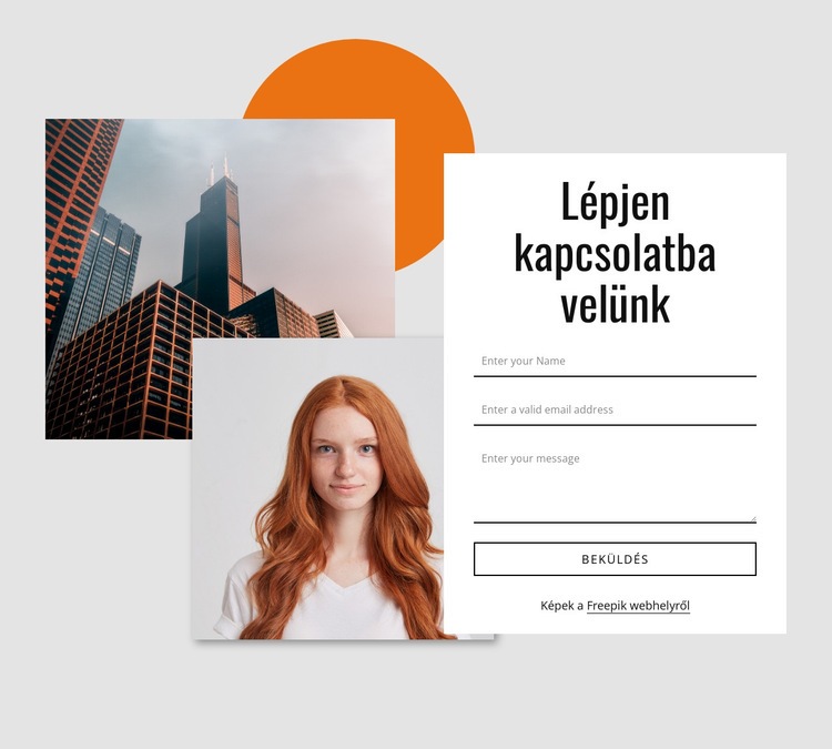 Kapcsolatfelvételi űrlap képekkel CSS sablon