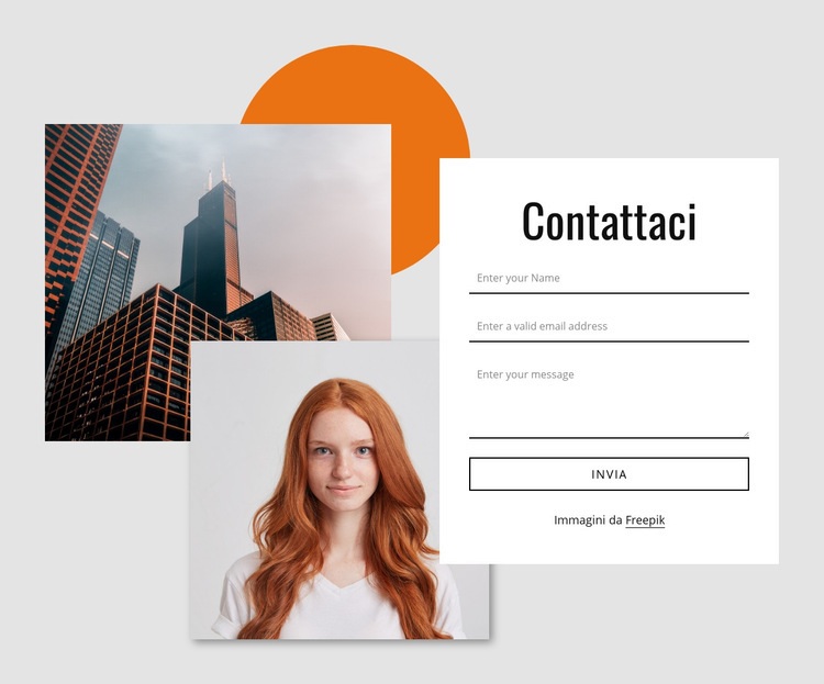 Modulo di contatto con immagini Progettazione di siti web