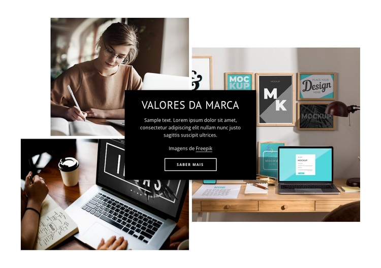 Valores da marca Design do site