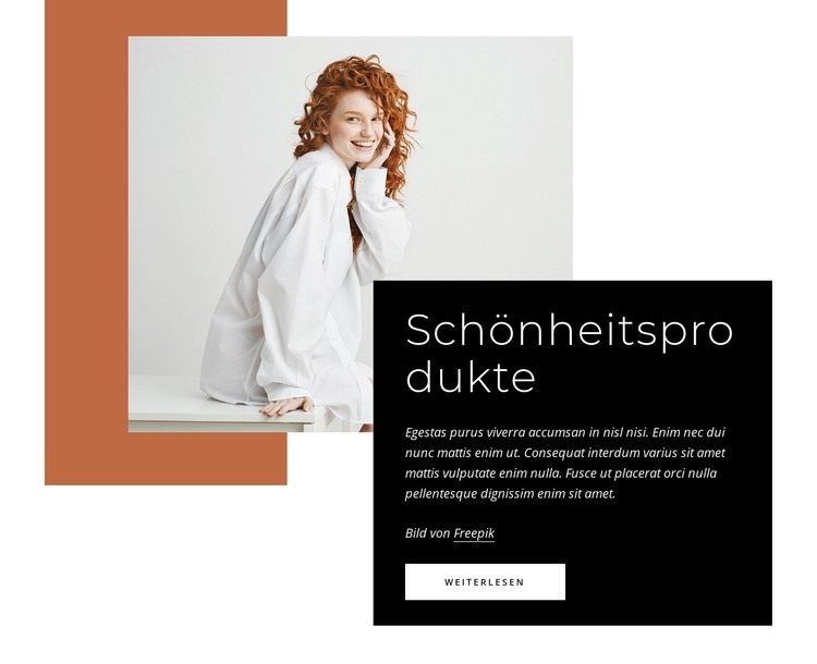 Schönheitsprodukte Website design