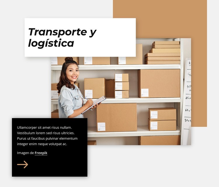 Transporte y logística Maqueta de sitio web
