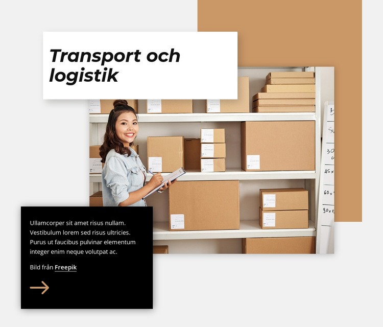 Transport och logistik Webbplats mall