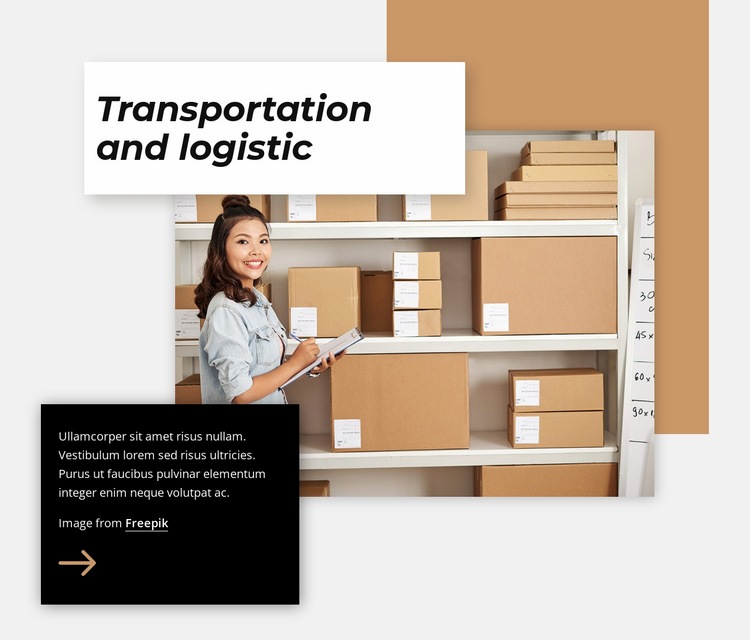 Transportation and logistic Web Page Design
