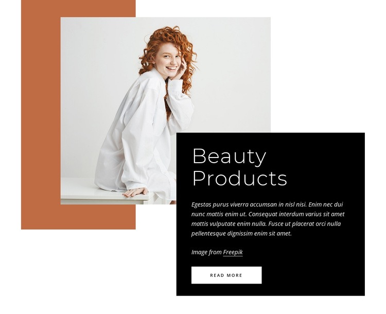 Beauty products Web Page Design