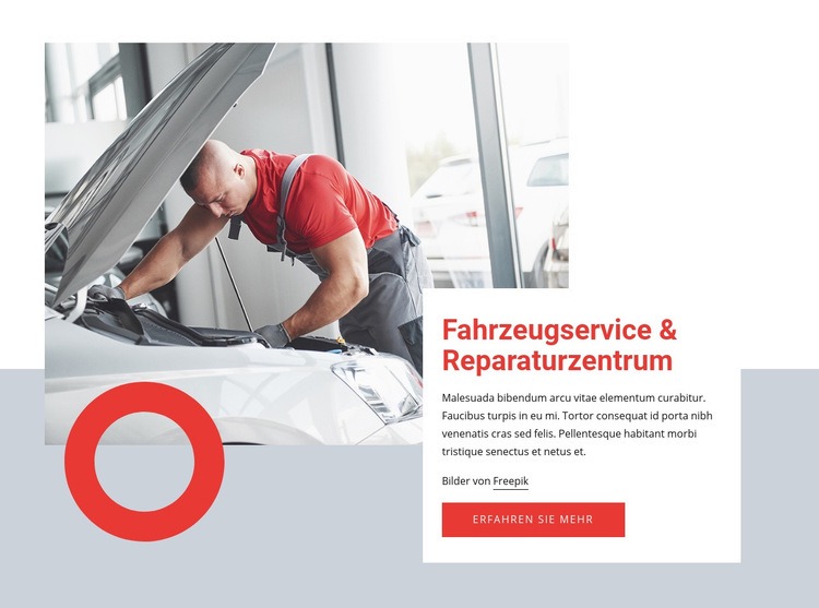 Autoservice in Ihrer Nähe Website-Modell